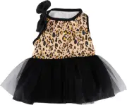 Christian Siriano New York Black Animal Print Fancy Dress for Dogs, S