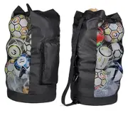 Heavy Duty XL Soccer Mesh Equipment Ball Bag w/Adjustable Black / Black
