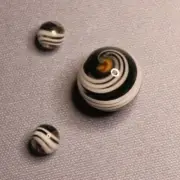 Set of 3 (7-15mm)-Handmade Art Glass Marble-Miniature Spiral- by: Bela LaGlassy