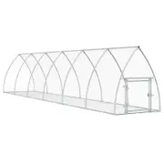 vidaXL Rabbit Hutch Animal Cage Pet Enclosure Playpen Silver Galvanised Steel