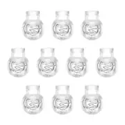 10pcs Plastic Cord Lock Single Hole Toggle Stopper Round Ball Shaped, Clear