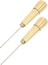 LALAFINA 2Pcs Shoe Repair Tools Sewing Awls with Handle Lightweight Leather Craft Awls for DIY Hand Stitching for Shoes Tents and Backpacks Repair