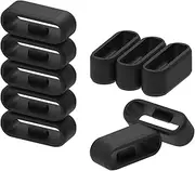 (10 PCS) ECSEM Security Loop intended for 18MM Watch Bands, Replacement Silicon Fastener Ring Connect Security Loop intended for Garmin Vivosmart hr/ Vivosmart hr+/ Vivosport/Vivofit jr.2/ Approach X10/ Approach X40/ Forerunner 25 Women Smartwatch(Black)