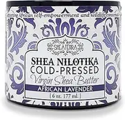 Shea Terra Organics 100% Organic Cold-Pressed Virgin Shea Butter – S. African Lavender | Natural Anti-Aging Daily Skin, Nails & Hair Cream to Soften & Rejuvenate Skin & Reduce Stretch Mark – 6 oz
