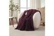 Dreamaker Chunky Embossed Fleece Heated Throw Cherry - 130 x 160cm