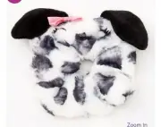 Claire’s plush Black White Dalmatian Puppy Dog Scrunchie hair tie birthday￼