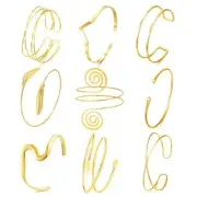 BROCC 9PCS Gold Arm Cuff Bangle Bracelets for Women Bangle Armband Coil Ag
