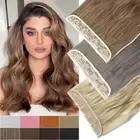 Women High Quality One Piece Clip-In Hair Extensions 3/4 Full Head Long Wavy US
