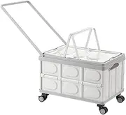 Zxpjkyu Camping Organizer Box with Wheels for Car Trunk And Outdoor Activities, Grey Plastic Lid, Large Wheels