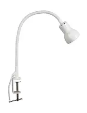[Oriel Lighting] Scope Adjustable Goose-Neck Clamp Table Lamp Satin White