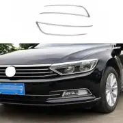 Chrome Steel Car Fit For VW Passat B8 17-18 Front Fog Light Lamp Strip Trim 2PCS (for: Volkswagen)