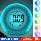 LED 7 Color Changing Digital Alarm Clock Display Night Light Kids Wake Up Clock