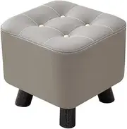 AIMALL Creative Cat Scratch Leather Stool - Solid Wood Small Footstool for Living Room, Coffee Table, Door Entryway Shoe Changing - Orange, Green, Grey