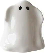 Ghost Figurine | Creative Ghost Statue | Small Spooky Ghost Sculpture Ornament, Cute Ceramic Ghost Decoration for Halloween