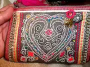 NWT INDIAN EMBROIDERED SEQUINED EVENING CLUTCH PURSE BAG WALLET W TASSEL ZIPPER