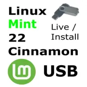Linux Mint 22 Cinnamon OS 64-Bit Bootable USB Live Install PC 16GB