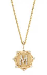 [Marlo Laz] 14K Yellow Gold Alphabet Pave Coin Charm