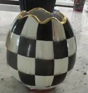 MACKENZIE CHILDS - COURTLY CHECK EGG VASE - NEW