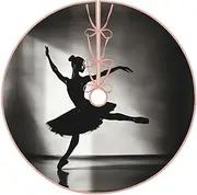 [PULaif] Ballerina Dance Large Christmas Tree Skirt Xmas Tree Dress for Holiday Ornaments Party Home Indoor Decorations