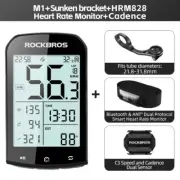 ROCKBROS Cycling Computer Heart Rate Monitor GPS Waterproof Cadence Speed Sensor
