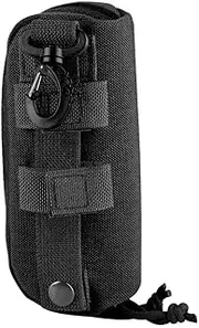 [Fsskgx] Tactical MOLLE Sunglasses Case Portable Shockproof Black, black, Medium