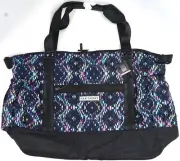 New Victoria's Secret VSX Sport Black Multi Aztec Geo Weekender Tote Gym Bag