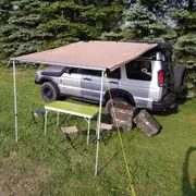 Roof Top Tent Camper Trailer Cotton Canvas Foxwing Awning Chocolate