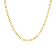 9ct Gold 55cm Solid Bevelled & Concaved Curb Chain