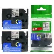 2/Pack 18mm Black on White Tape for P-touch Model PT550, PT-550 Label Maker