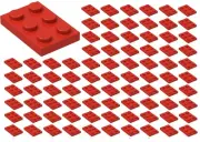 ☀️100x NEW LEGO 2x3 RED Plates # 3021 BULK Parts City Star wars
