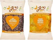 J.C's Dried Fruit Snacks (Sultanas & Dried Mango Spears) Bundle