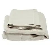 [James Lane] Como Linen Square Ottoman Cover Oatmeal - 100cm x 100cm