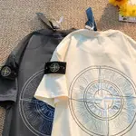 STONE ISLAND 短袖T恤時尚指南針徽章刺繡男女款圓領純棉寬鬆CO+TAG