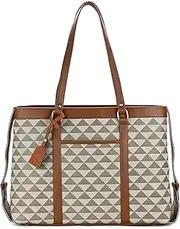 [K London] Stylish Women's Office Bag - Vegan Leather Laptop Tote for Professional & Casual Work Use | Spacious, Durable and Elegant Shoulder bag | Handbag | 15.6 inch Laptop with double handles