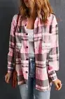 Pink Plaid Button Up Patch Pocket Shirt