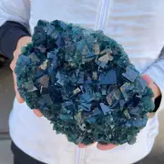 6.1lb NATURAL Green Cube FLUORITE Quartz Crystal Cluster Mineral Specimen