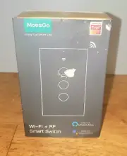MoesGo WiFi Smart Wall Light Switch, Glass Panel