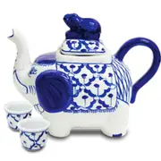 Tea Pot Elephant Large and 2 x Tea Cups