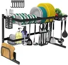 Adjustable Dish Drying Rack Over The Sink Drainer Kitchen Storage Space Saver