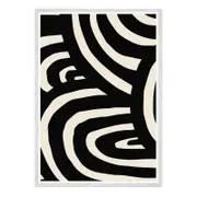 Galrie Stunning Modern Abstract Monochrome Line Art Print for Elegant Interior Home, White Frame, A4 21 x 30cm (8 x 12inch)