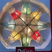 Dillards 10 Light Star Tree Topper Stained Glass Replica