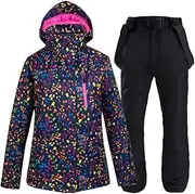 [Generic] Women Waterproof Skiing Suit Sets Snowboarding Clothes Windproof Winter Snow Costumes Jackets Bibs Pants