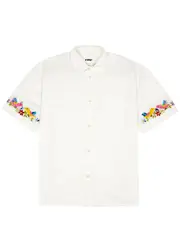 Ymc Mitchum Embroidered Cotton-blend Shirt - Ecru - M M