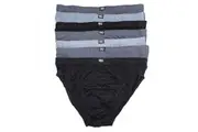 Rio 7 Pack Bulk Mens Cotton Plain Hipster Briefs Undies Underwear Grey Black MXL47W 53K