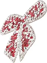 HOODANCOS Rhinestone Applique Patch Bowknot Iron Patch for Clothing Bags Glitter Applique Decoration Durable Skin Friendly Easy to Apply for DIY Fashion Projects