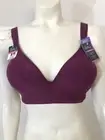 New Bali Comfort Wirefree Bra 38DD Burgundy Padded Adjustable Straps Side Smooth