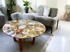 Petrified Wood Coffee table Luxury Balcony Countertop Furniture For Home Decor