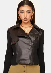 Say It Out Loud Cropped Moto Jacket