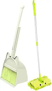 Toddler Cleaning Set Includes Broom, Dustpan and Mop Cute Cat Kids Cleaning Set Developmental Kids Toy for Home Kindergarten Pretend Play Broom and Dustpan for Toddlers