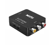 Composite AV CVBS 3RCA to HDMI Video Cable Converter 1080p Upscaling Black